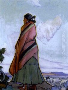 Navajo Shepherdess by Gerald Cassidy