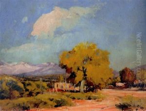 New Mexico Landscape With Adobe House by Gerald Cassidy