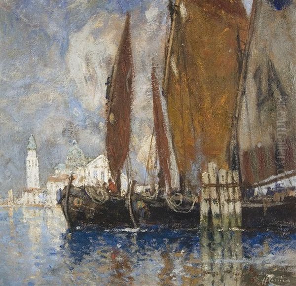 Fishing Boats Off Venice - view 1