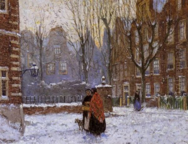 Het Gesprek - Besneeuwde Straat Te Amsterdam - view 1