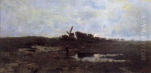 Het Ven Bij Valavond by Hendrick Cassiers