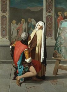 Filippo Lippi Falling In Love With Lucrezia Buti, A Pair by Gabriele Castagnola