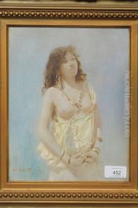 Semi-draped Eastern Girl by Jean Andre Castaigne