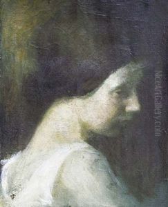 Portrait De Jeune Fille by Henri-Joseph Castaing