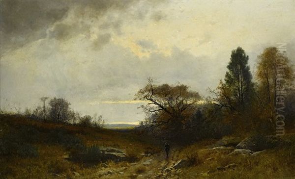 Herbstliche Landschaft Mit Jager - view 1