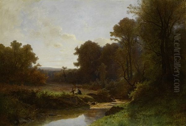 Bewaldete Landschaft Mit Flusslauf - view 1