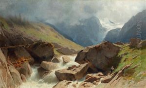 Valais Mountain Landscape Near Arolla by Gustave Castan