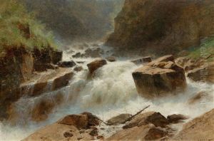 Schmadribach In Lauterbrunnental by Gustave Castan