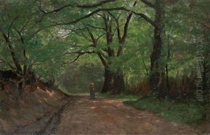 Paysage De Foret En Ete by Gustave Castan