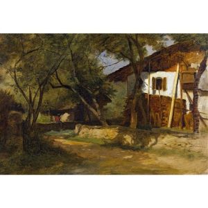 Bauernhofidylle by Gustave Eugene Castan