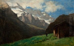 Paysage Du Val D'illiez by Gustave Eugene Castan