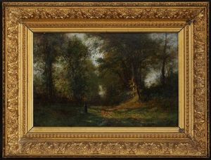Un Chemin Creux A Villers Sur Mer by Gustave Eugene Castan