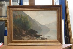Vue Du Lac Des Quatre Cantons, Prise Des Rives De Brenner by Gustave Eugene Castan