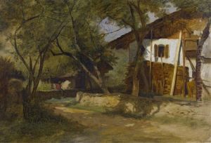 Bauernhofidylle by Gustave Eugene Castan