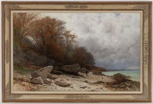 Les Saars Pres De Neuchatel by Gustave Eugene Castan