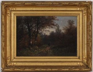Femme Et Enfant Dans La Foret by Gustave Eugene Castan