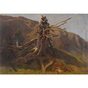 Verwitterter Baumstrunk by Gustave Eugene Castan
