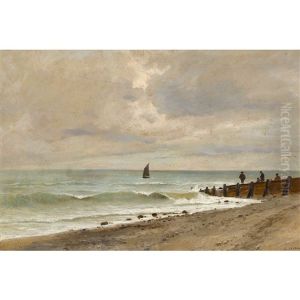 Strandpartie Mit Staffage by Gustave Eugene Castan