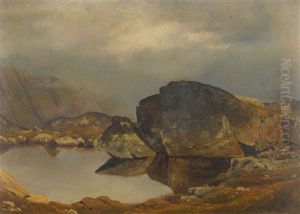 Kleiner Bergsee Mit Felsblocken by Gustave Eugene Castan
