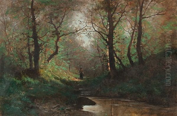 Waldlandschaft Mit Reisigsammlerin - view 1