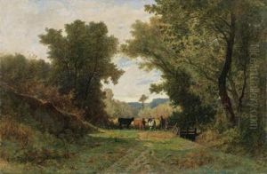 Paysage Avec Berger Et Vaches (landscape With Shepherd And Cattle) by Gustave Eugene Castan