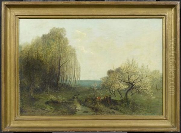 Fruhlingslandschaft Mit Einem Liebespaar - view 1