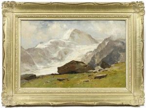 Berglandschaft. Le Vignes L'arolla Et Le Glacier De Zigiesnoia
