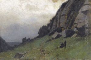 Zwei Figuren In Felsiger Landschaft Zwei Figuren In Felsiger Landschaft