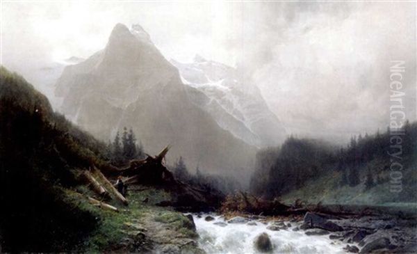 Le Welhorn Et Le Wetterhorn A Rosenlaui - view 1