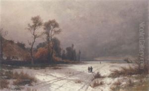 Zwei Kinder In Einer Winterlandschaft