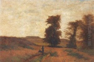 Feldlandschaft Mit Zwei Kindern Feldlandschaft Mit Zwei Kindern