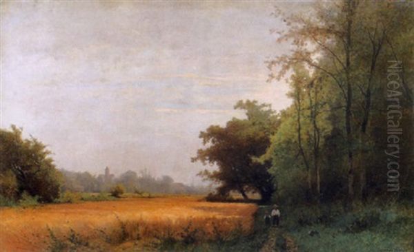 Kornfeld Mit Zwei Kindern Bei Auvers-sur-oise - view 1