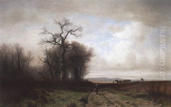 Landschaft Im Herbst Mit Bauern - view 1