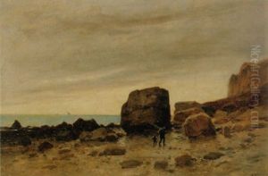 Kustenlandschaft Mit Fischer Und Knaben by Gustave Eugene Castan