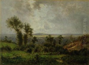 Landschaft Mit Bauerin Im Vordergrund Landschaft Mit Bauerin Im Vordergrund