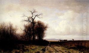 Landschaft Im Herbst Mit Bauern Landschaft Im Herbst Mit Bauern