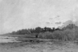 Abendstimmung Am Neuenburgersee by Gustave Eugene Castan