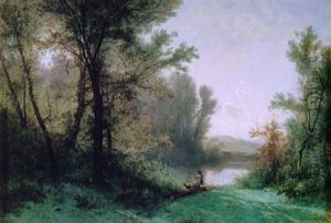 Fischer Am Flussufer by Gustave Eugene Castan