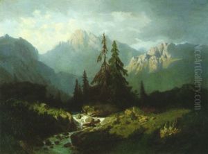 Berglandschaft Mit Bach Berglandschaft Mit Bach