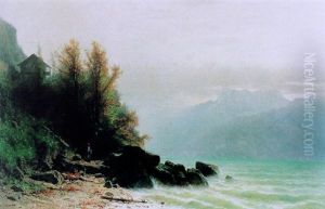 Seelandschaft Mit Figurenstaffage by Gustave Eugene Castan