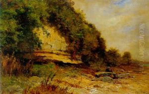 St. Aubin, Lac De Neuchatel by Gustave Eugene Castan