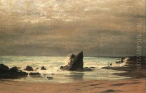 Bord De L'ocean- Pres De Pont-aven (finistere) by Gustave Eugene Castan