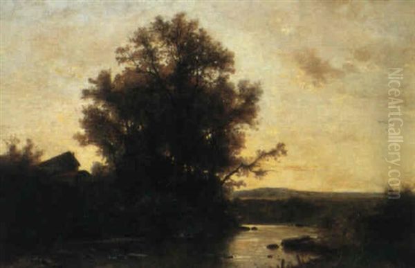 Flusslandschaft Im Abendrot - view 1