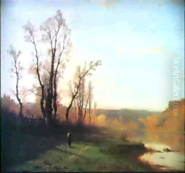 Rhone-landschaft Im Abendlicht - view 1