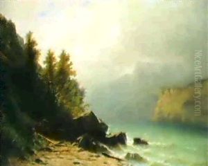 Am Vierwaldstattersee, Sicht Gegen Rutli by Gustave Eugene Castan