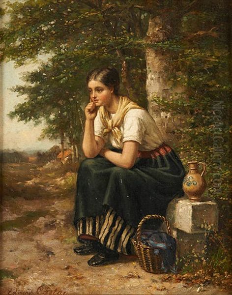 Jeune Fille Au Puits Pensive - view 1
