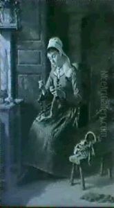 The Seamstress by Pierre Jean Edmond Castan