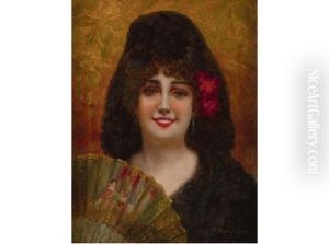 Joven Con Mantilla by Francisco Sans Castano