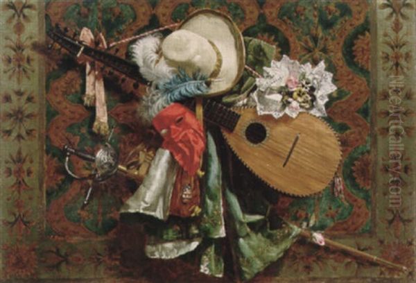 Still Life With Mandolin, Hat And Mask - view 1