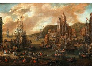 Bucht Eines Handelshafens by Pieter Casteels III